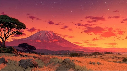 梦幻晚霞草原风光