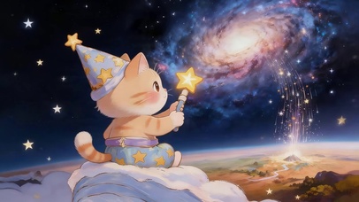 银河星空下猫咪
