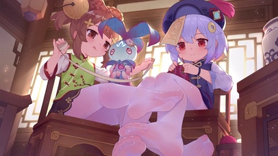 萌系可爱少女织毛衣