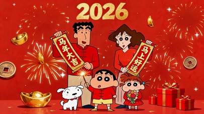 2026小新一家新年祝福