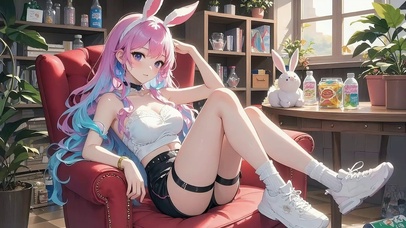 兔耳二次元美少女