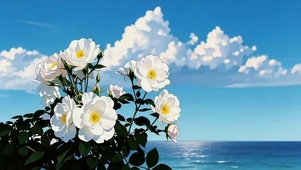 治愈海边鲜花
