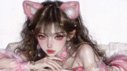 粉猫耳少女