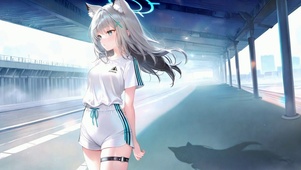 隧道猫耳银发美少女