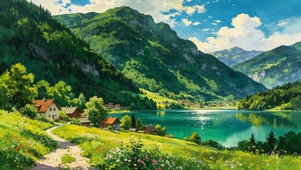 绝美绿色养眼山河