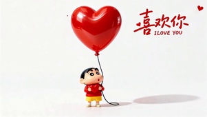 可爱蜡笔小新爱心告白