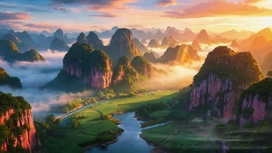 云绕峰峦