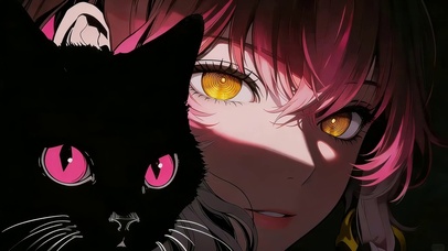 女孩和猫