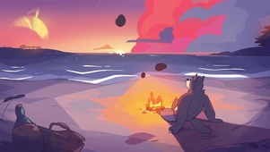 海滩篝火