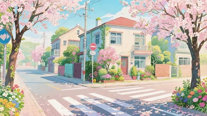 小镇樱花