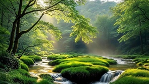 治愈青苔河流