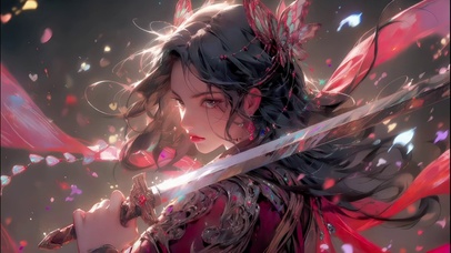 持剑国风少女