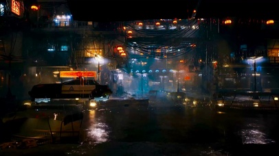 雨夜科幻城市