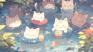 猫猫夏日泳池