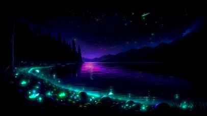 星空微光湖畔