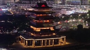 广西南宁畅游阁夜景灯光