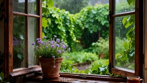 护眼雨天树木