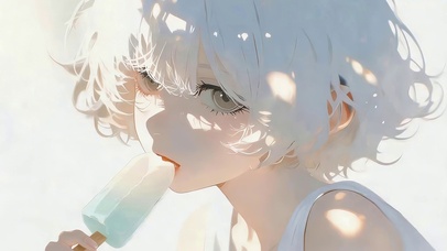 吃棒冰女孩