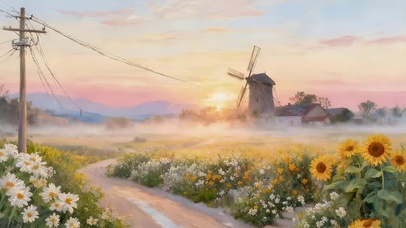 朝霞乡村小路（超美）