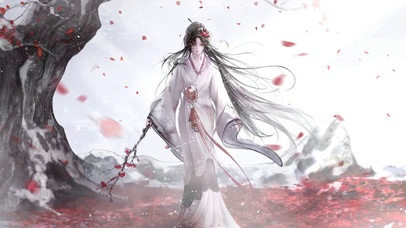 霁川站在梅花树下