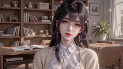 图书馆温柔二次元美少女