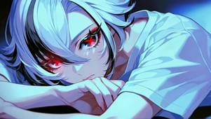 红眸酷飒二次元美少女
