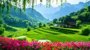 绿色护眼花草树木