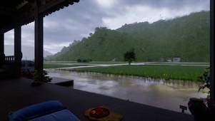 雨天户外乡村田园