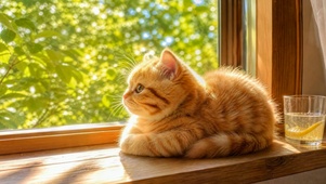 窗边小猫咪