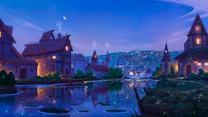 梦幻之夜 星空下小船