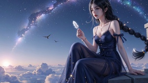 星空与少女