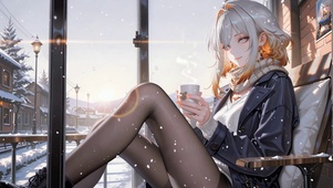 窗边少女的冬日热饮嘉贝莉娜