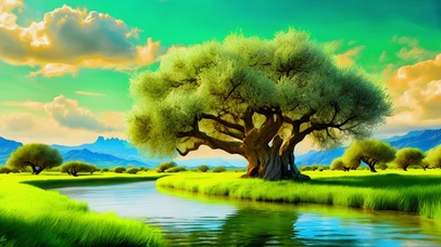 绿色护眼郊外的大树