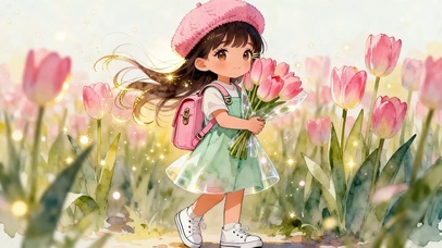 手拿鲜花的女孩