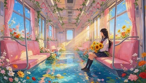 鲜花列车女孩