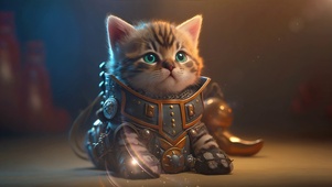 萌萌的摆耳朵的小猫