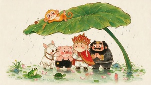 雨天躲雨的师徒