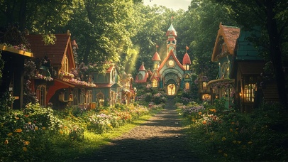 绿色静谧森林游乐小屋