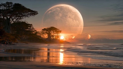 日出星球海面