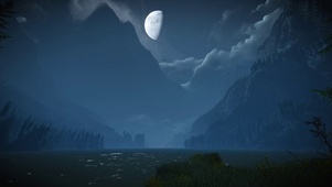 月夜湖畔