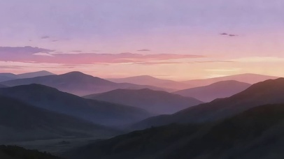 落日群峰