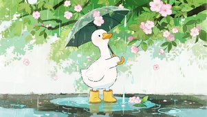打伞的小鸭子
