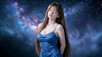 星空晚礼服少女