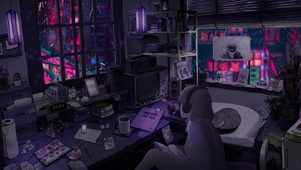 城市雨夜卧室