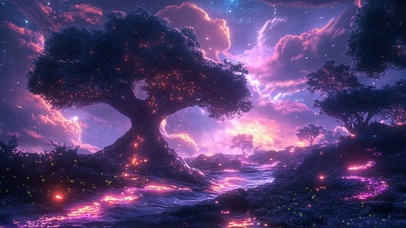 神秘魔法荧光森林