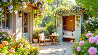 温馨花园小屋庭院