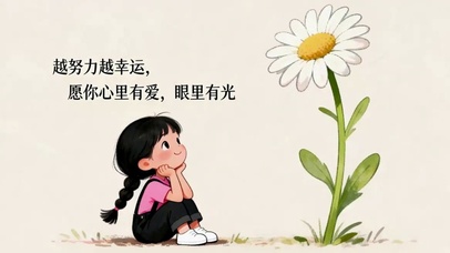 可爱女孩与花花