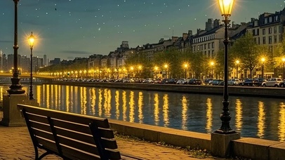 夜景路上海景城市风光带鱼屏