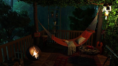 雨天舒适的树屋