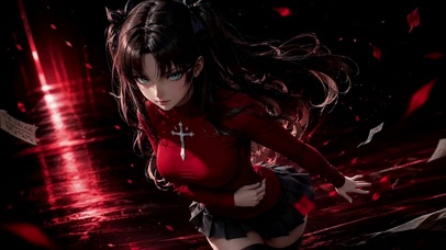 暗夜红瞳少女